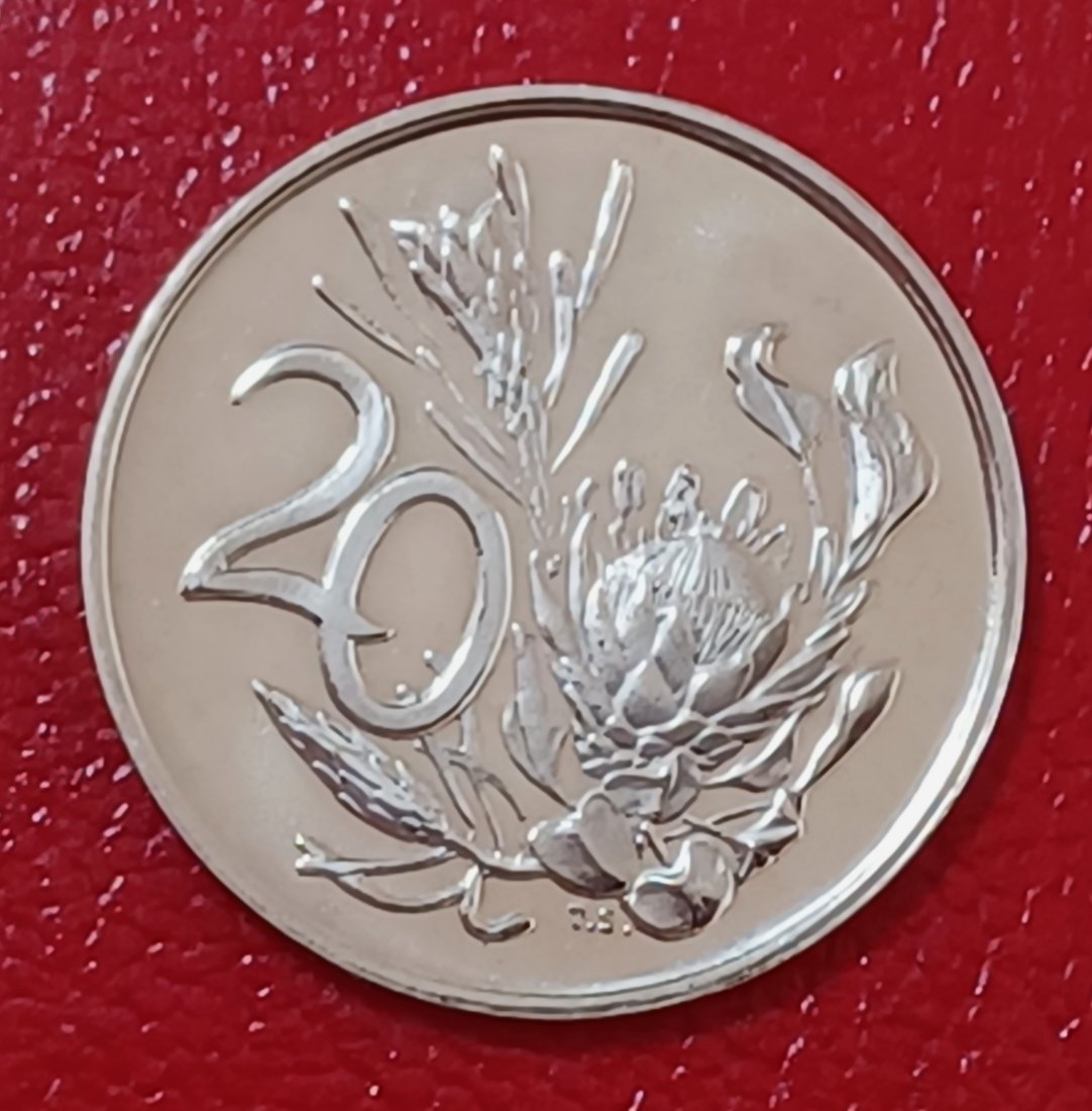 1987 South Africa Proof African Protea Twenty Cent 20c Mintage 6,781