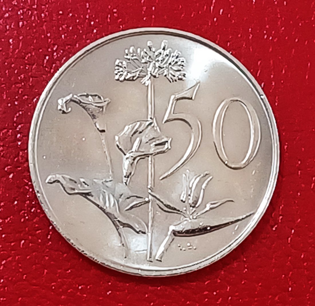 1981 South Africa Proof African Lilly Fifty Cent 50c Mintage 10,000