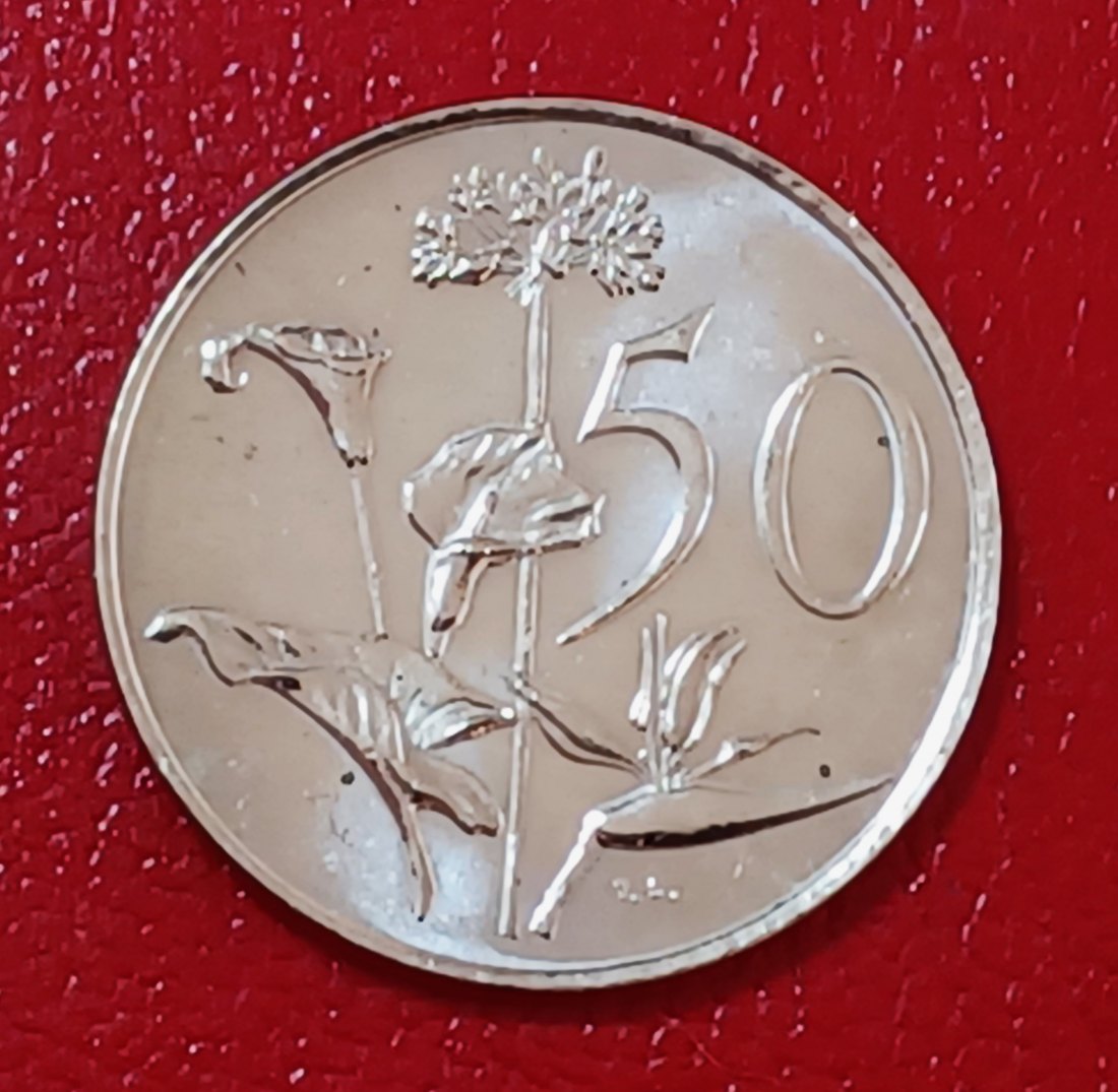1986 South Africa Proof African Protea Fifty Cent 50c Mintage 7,100