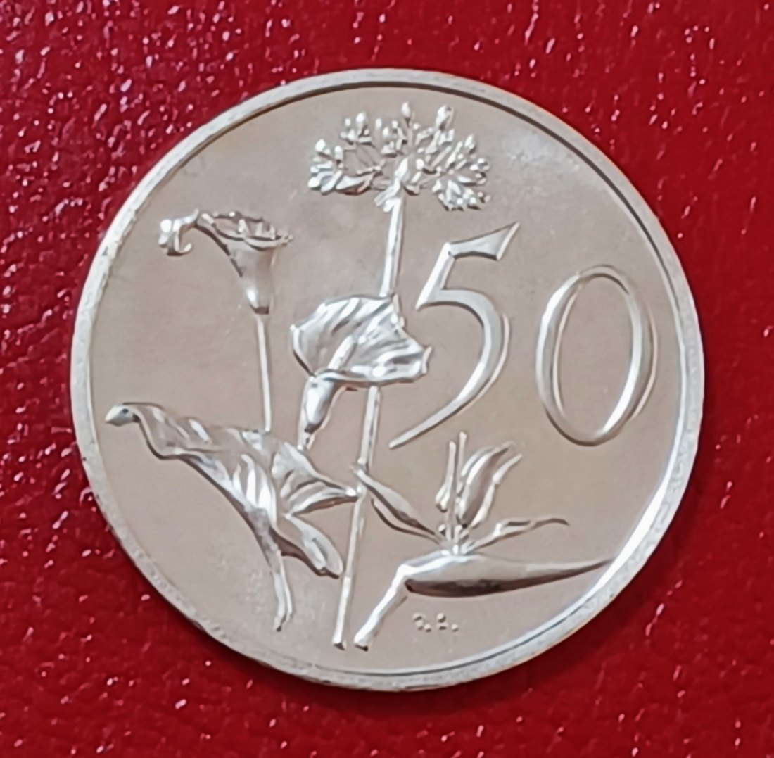 1987 South Africa Proof African Protea Fifty Cent 50c Mintage 6,781