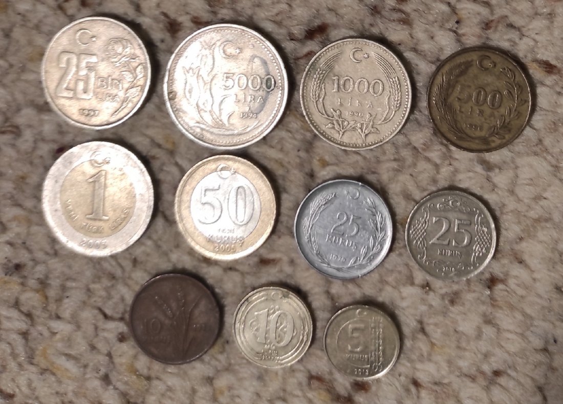  Set 16: 11 verschoedene Münzen aus der Türkei   