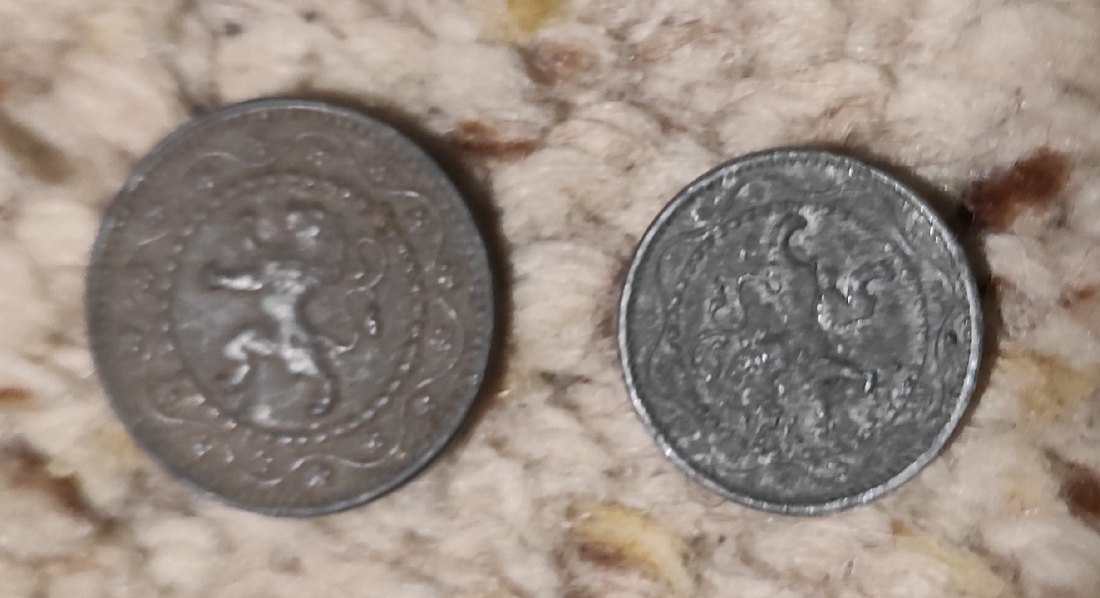  Belgien 2 Münzen 10 Cent 1916, 5 Cent 1916   