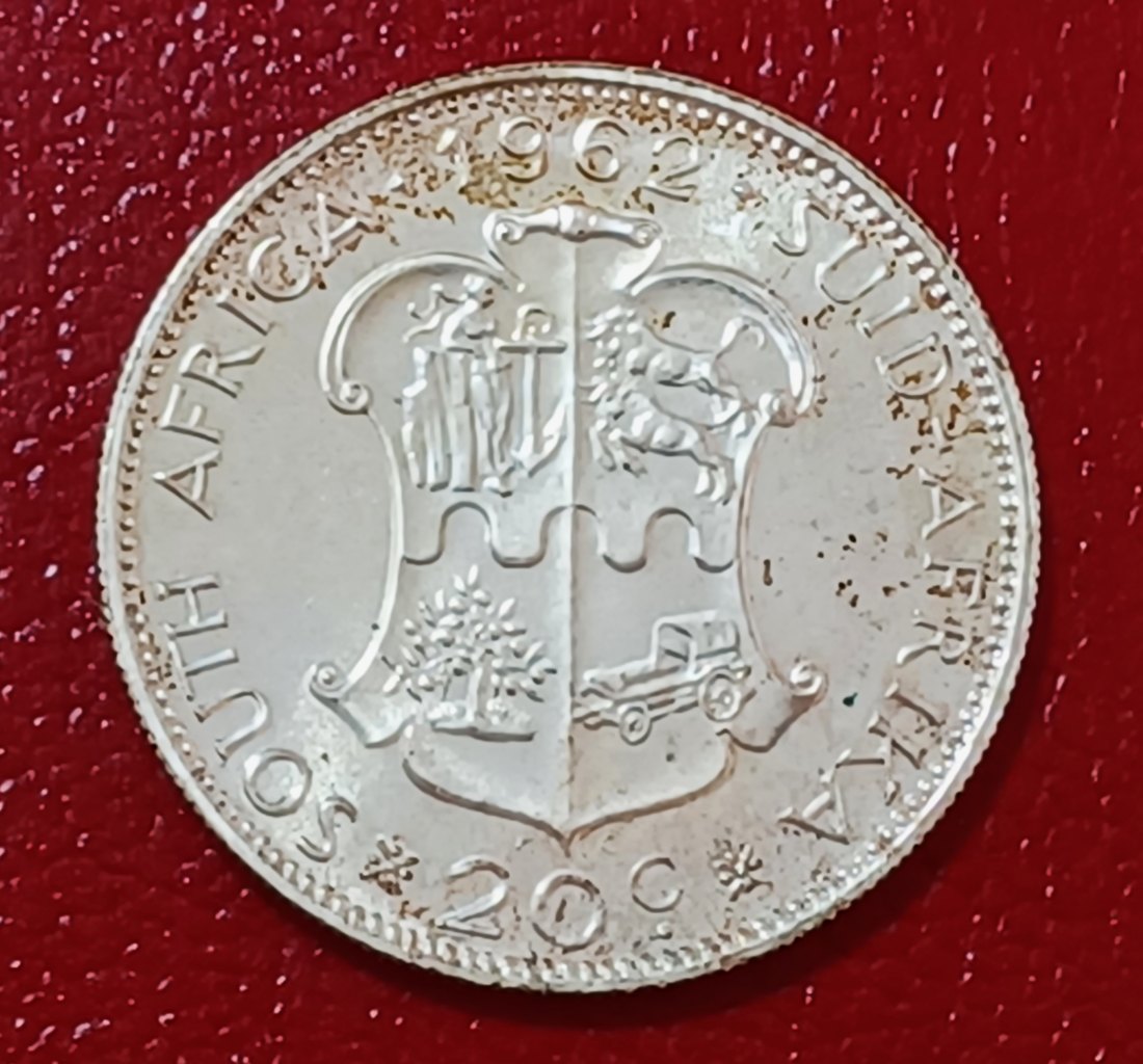 1964 South Africa Proof Van Riebeeck Twenty Cent 20c Mintage 16,000 50% Silver