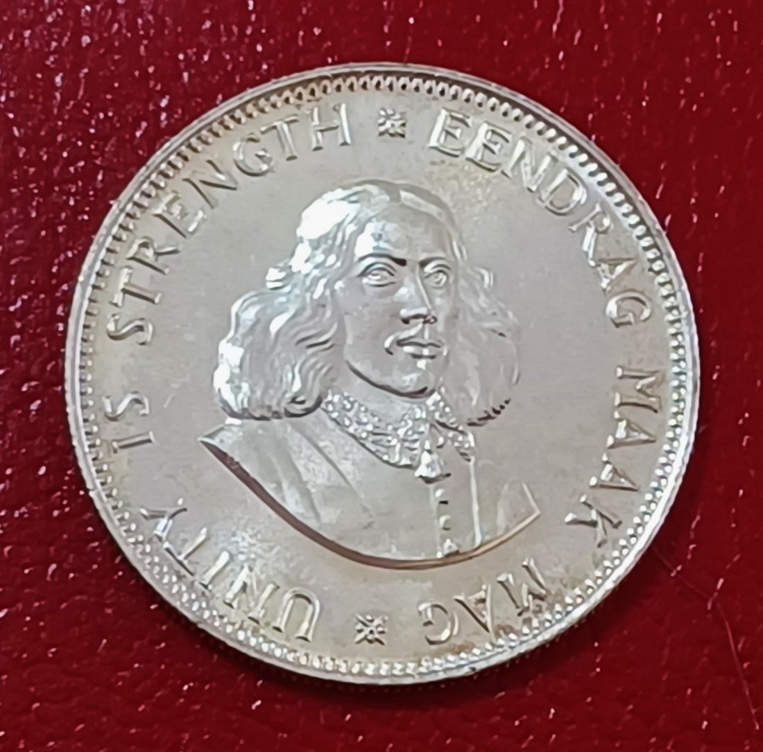  1964 South Africa Proof Van Riebeeck Twenty Cent 20c Mintage 16,000 50% Silver   