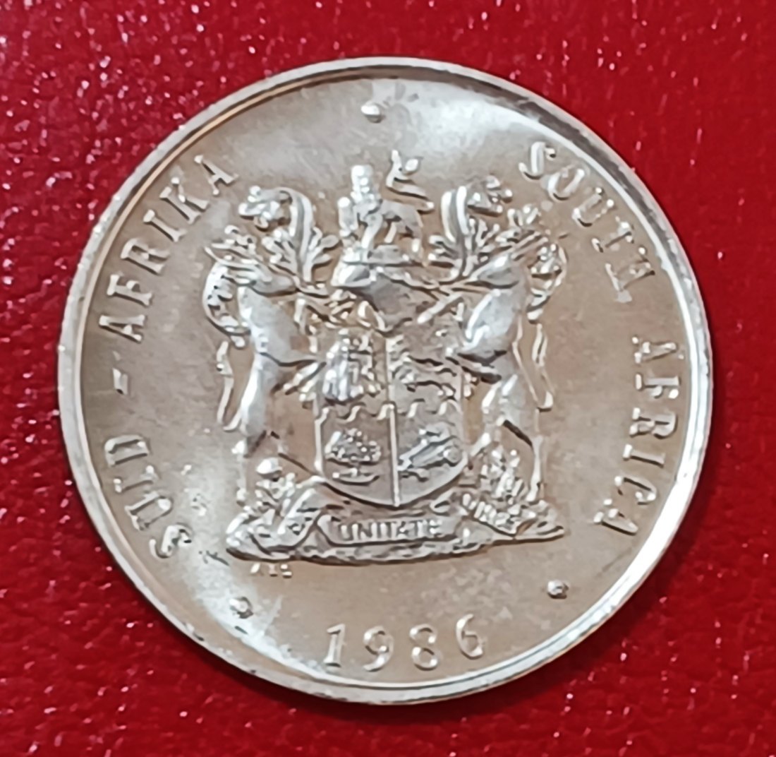 1986 South Africa PROOF Springbok Nickel One Rand R1 MINTAGE 7,000
