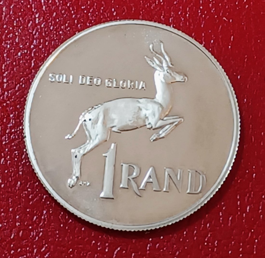 1984 South Africa PROOF Springbok Nickel One Rand R1 MINTAGE 11,000