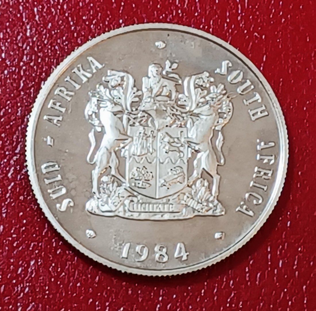  1984 South Africa PROOF Springbok Nickel One Rand R1 MINTAGE 11,000   