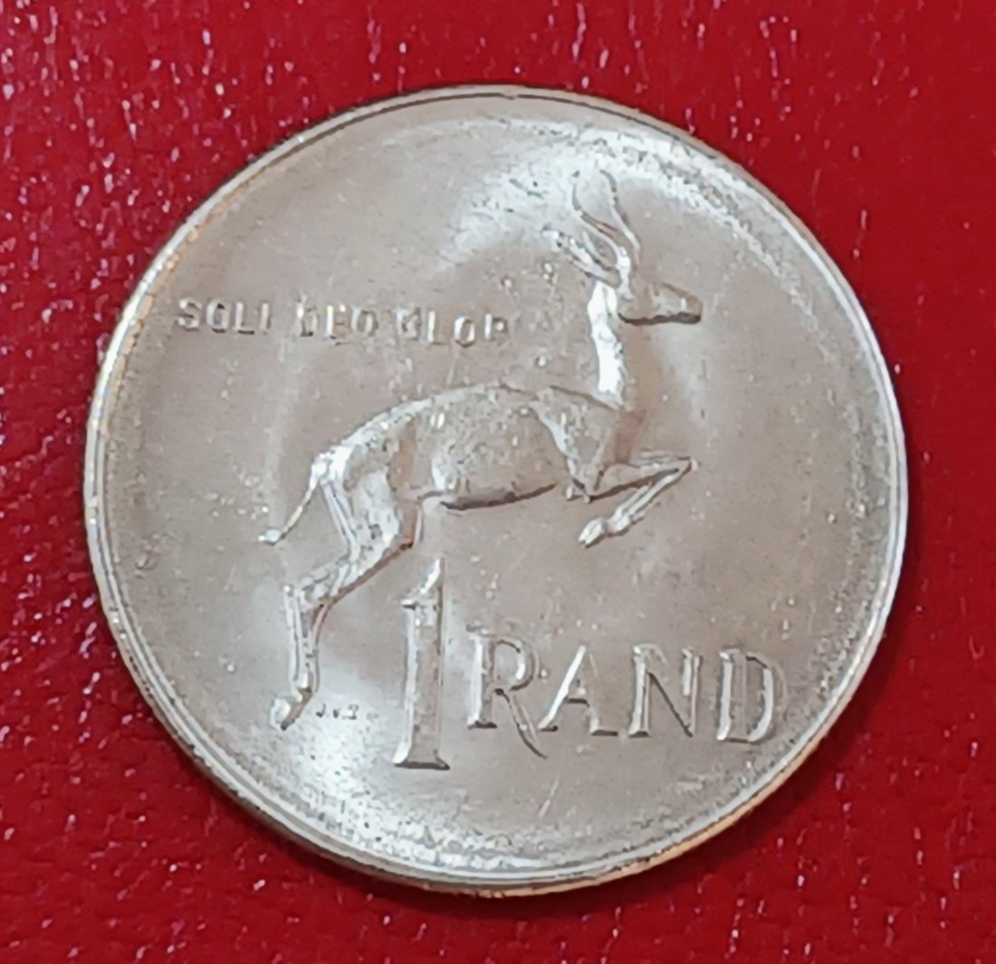 1977 South Africa BU UNC Springbok Nickel One Rand R1