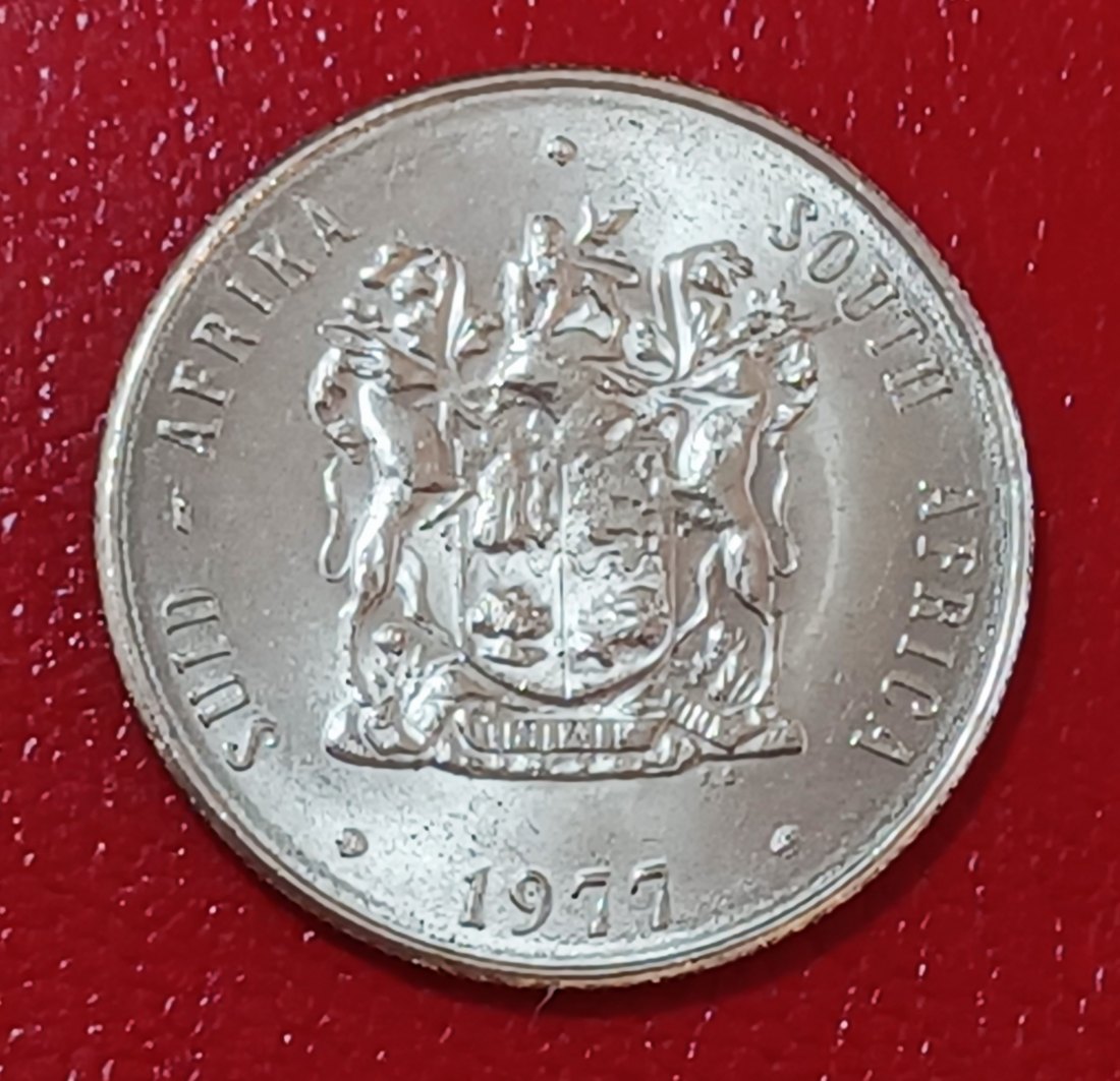  1977 South Africa BU UNC Springbok Nickel One Rand R1   
