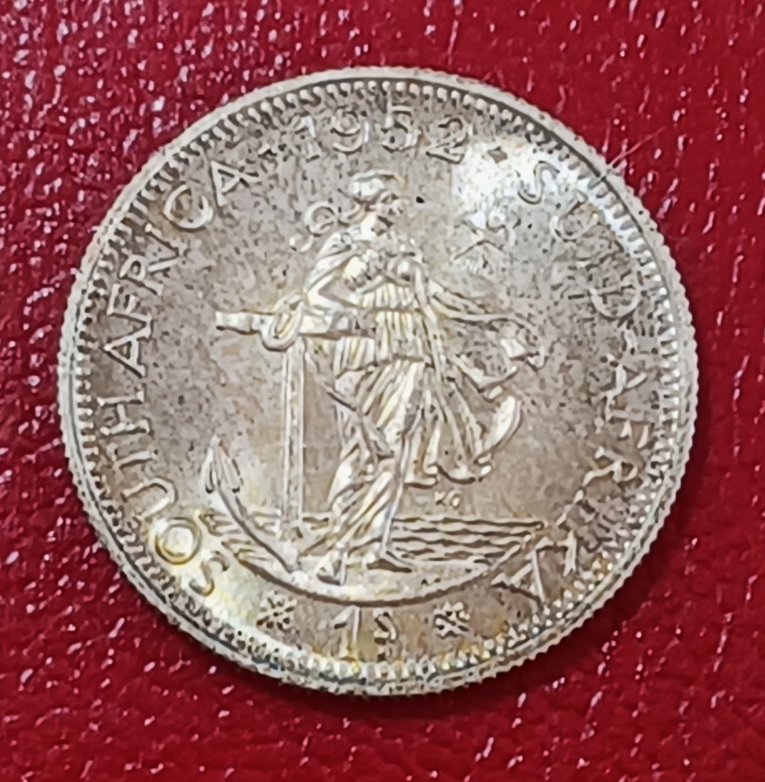 1952 South Africa PROOF George VI One Shilling 1S MINTAGE 16,000 50% Silver