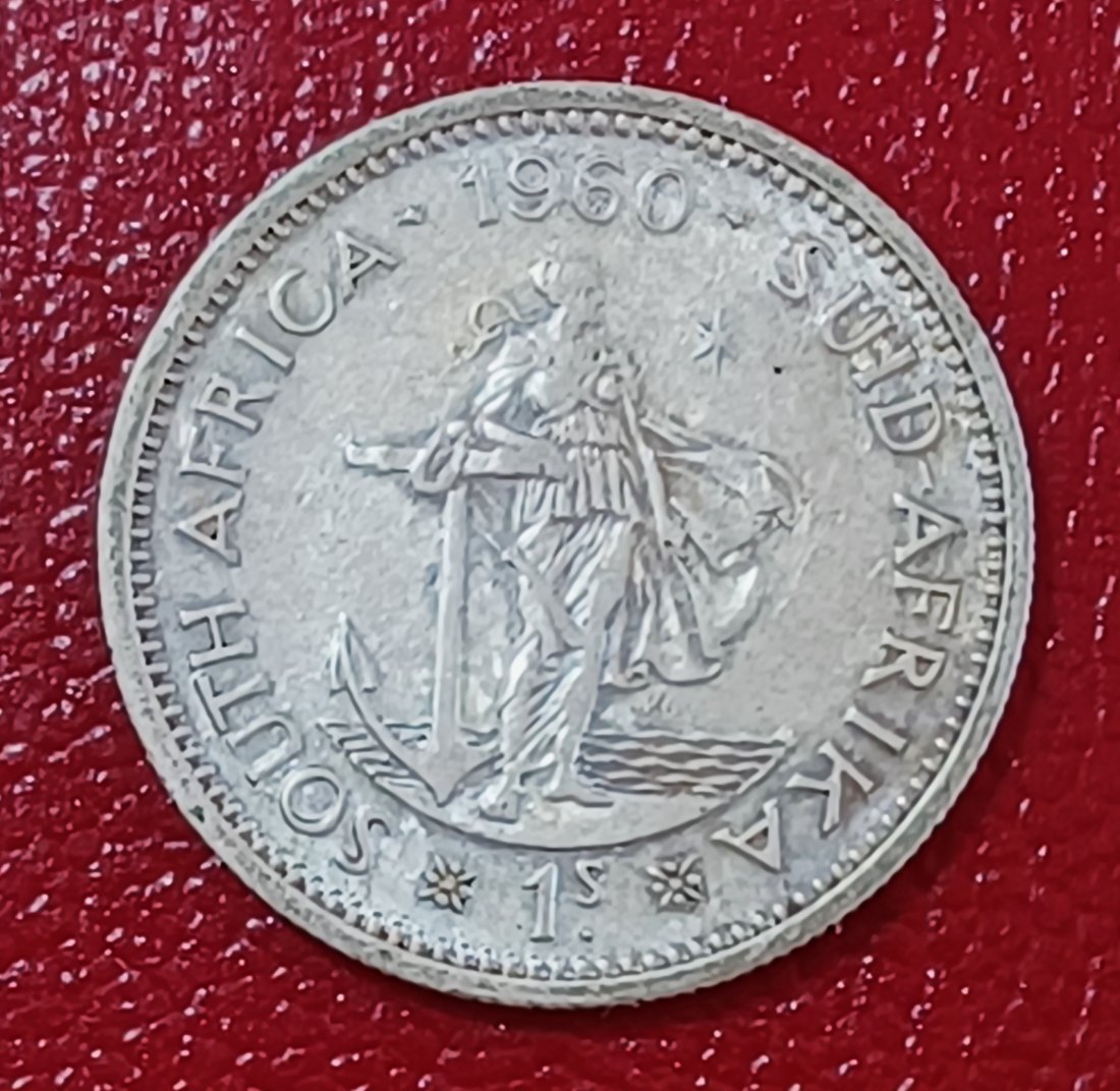 1960 South Africa Elizabeth II One Shilling 1S 50% Silver