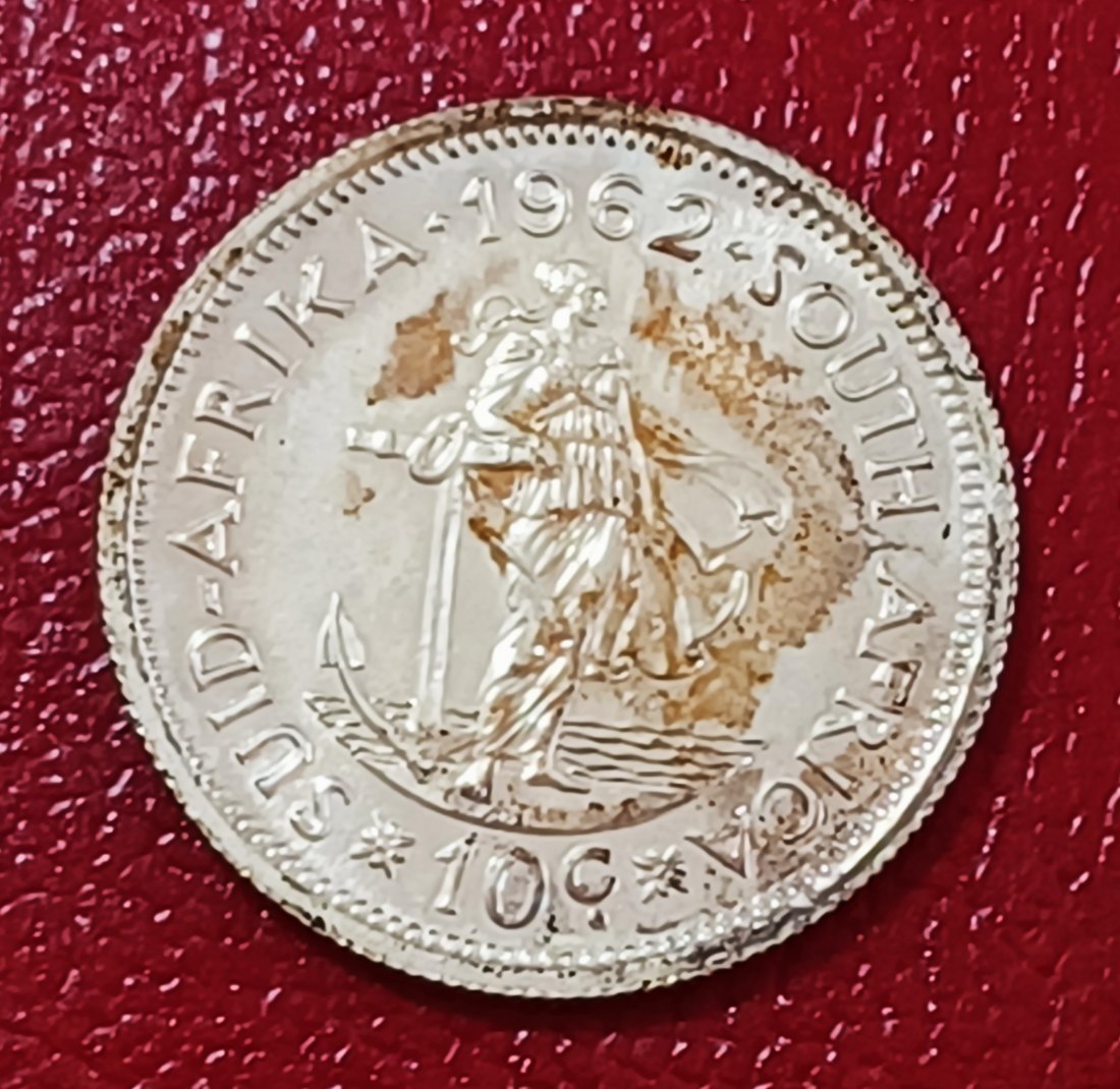 1962 South Africa PROOF Van Riebeeck Ten Cent 10c MINTAGE 3,844 50% Silver