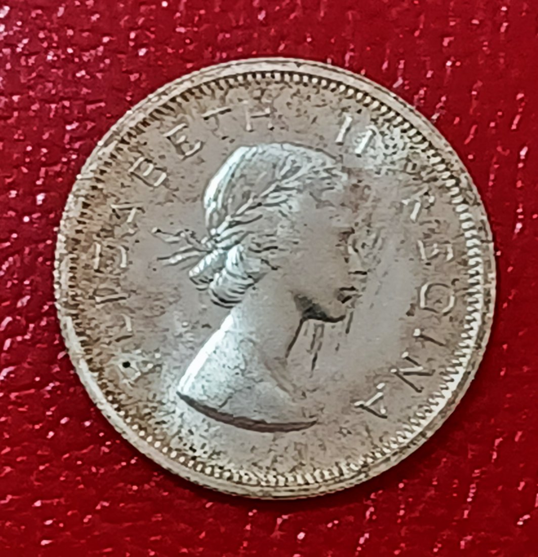  1955 PROOF South Africa Elizabeth II Six Pence 6P Mintage 2,850 50% Silver   