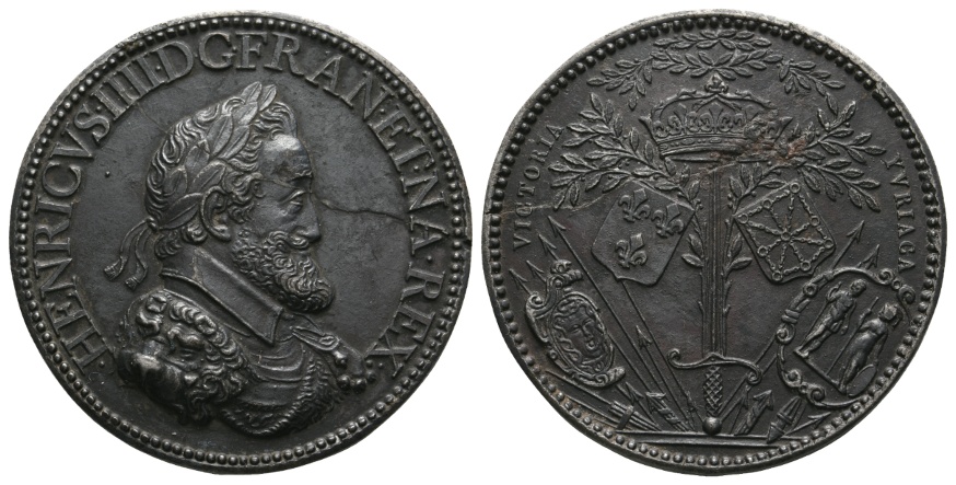 Medaille; Frankreich; Heinrich IV; Eisen; 45,91 g; Ø 48,8 mm   
