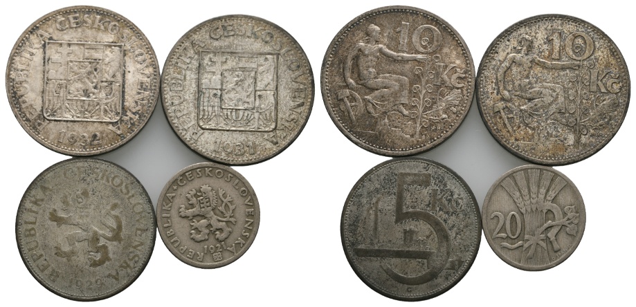  Ausland; Tschechoslowakai; Lot Kleinmünzen ( 4 Stück )   