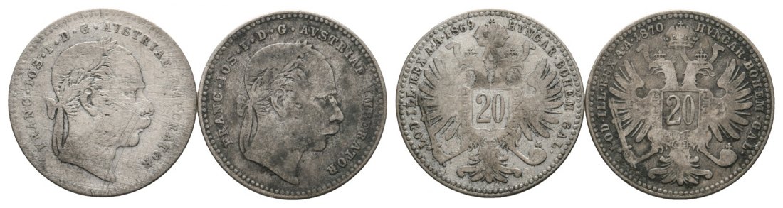  Ausland; Österreich- Ungarn; 2 Kleinmünzen   