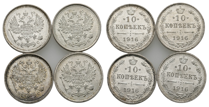  Ausland; Russland; Lot Kleinmünzen ( 4 Stück )   