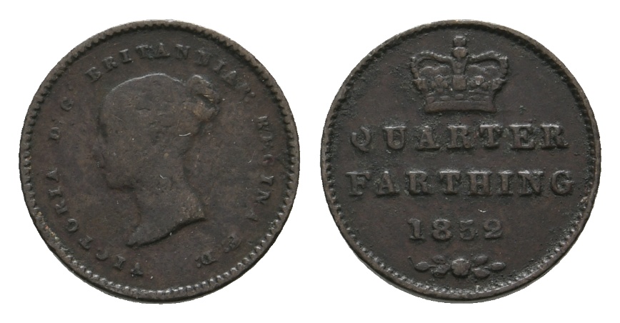  Ausland; Großbritannien; Quarter Farthing 1852   