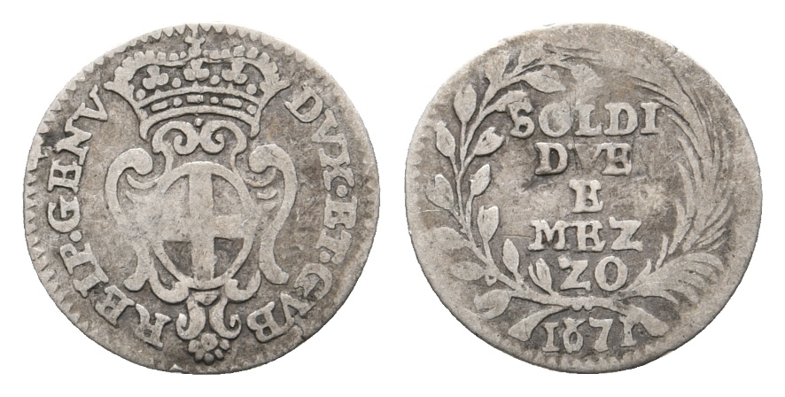  Ausland; Genua; Kleinmünze 1871   