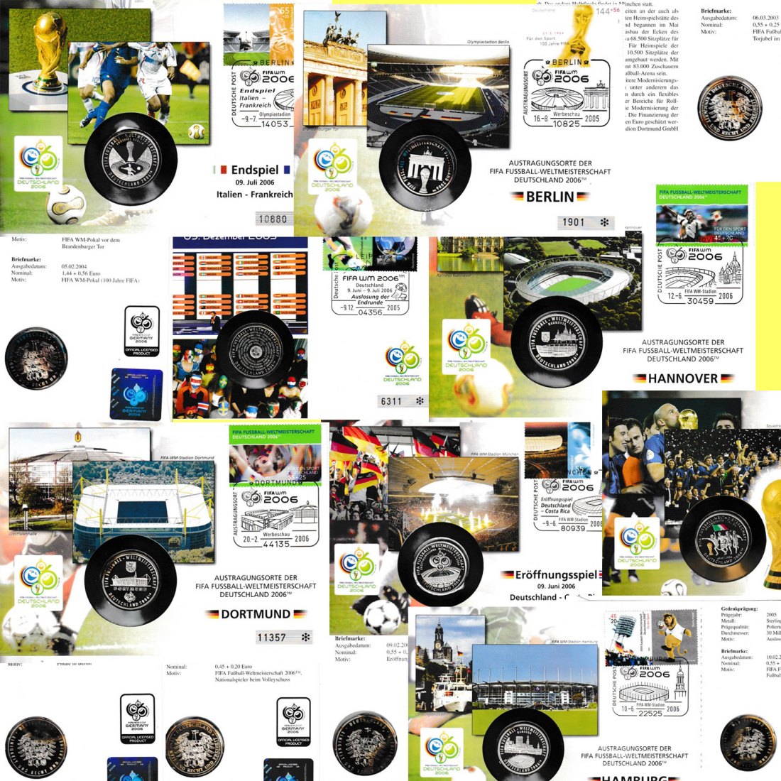  8x Silbermedaillen *XVIII Fußball-WM 2006 in Deutschland* 2005 74g Feinsilber   