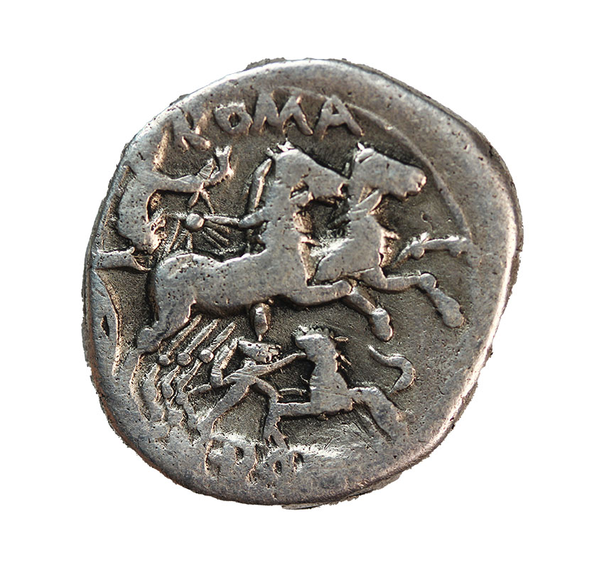 Römische Republic,Cn. Domitius Ahenobarbus, 128 BC,AR Denarius, 3,71 g. RR-04
