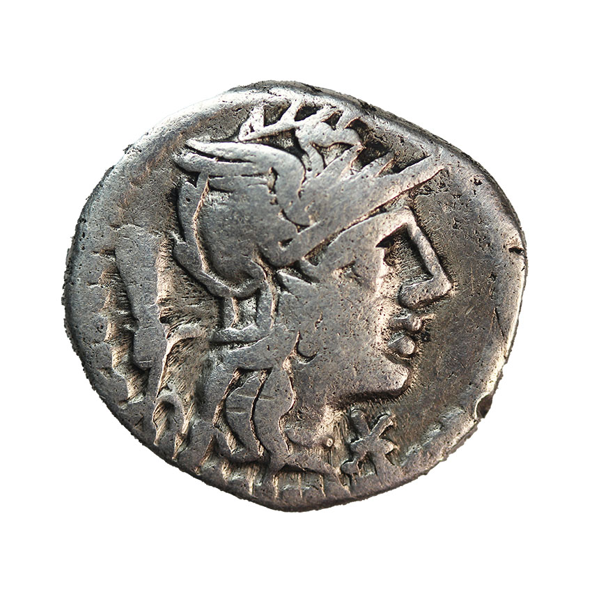  Römische Republic,Cn. Domitius Ahenobarbus, 128 BC,AR Denarius, 3,71 g. RR-04   