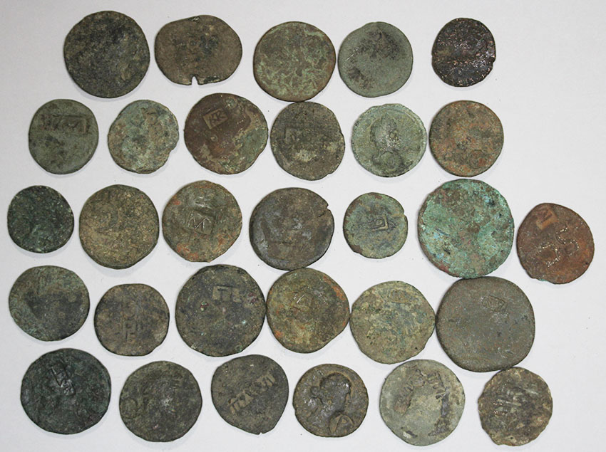 Konvolut: Antike Münzen mit Gegenstempel - 30 Stück. LOKL-017