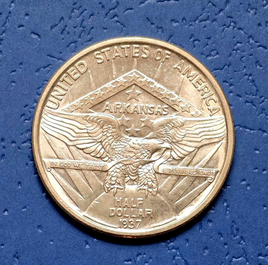  Half Dollar Commemorativ USA Sondermünze Arkansas 1937   