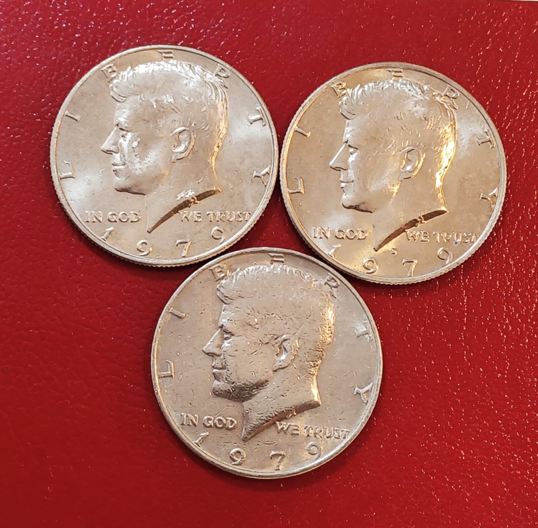  LOT OF 3 1979 United States Kennedy Half Dollar 2xP & 1xD   