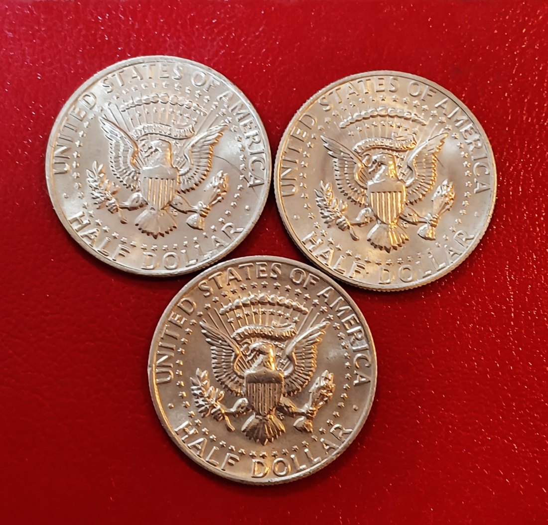  LOT OF 3 1980 United States Kennedy Half Dollar 1xP & 2xD   