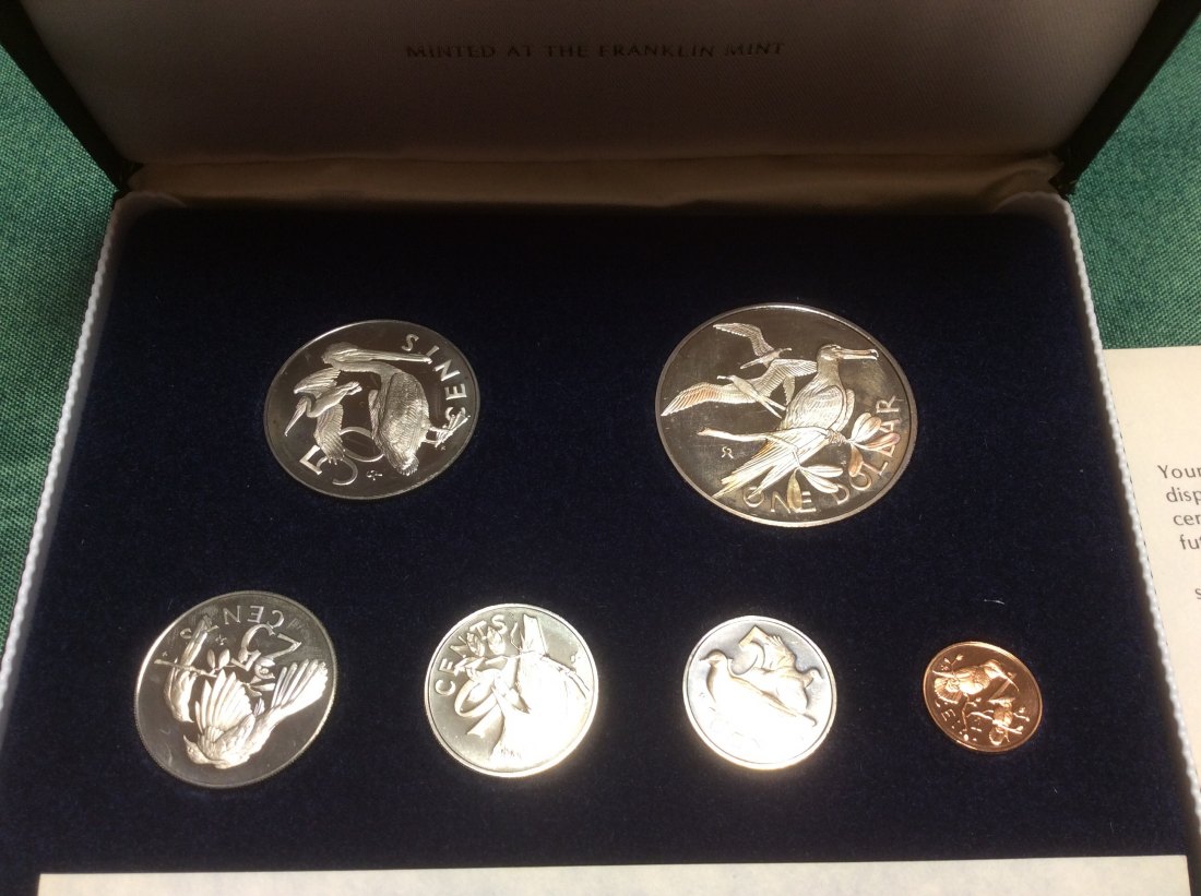  Brittish Virgin Islands Proof Set 1975 Silber mit Papieren i original Box   