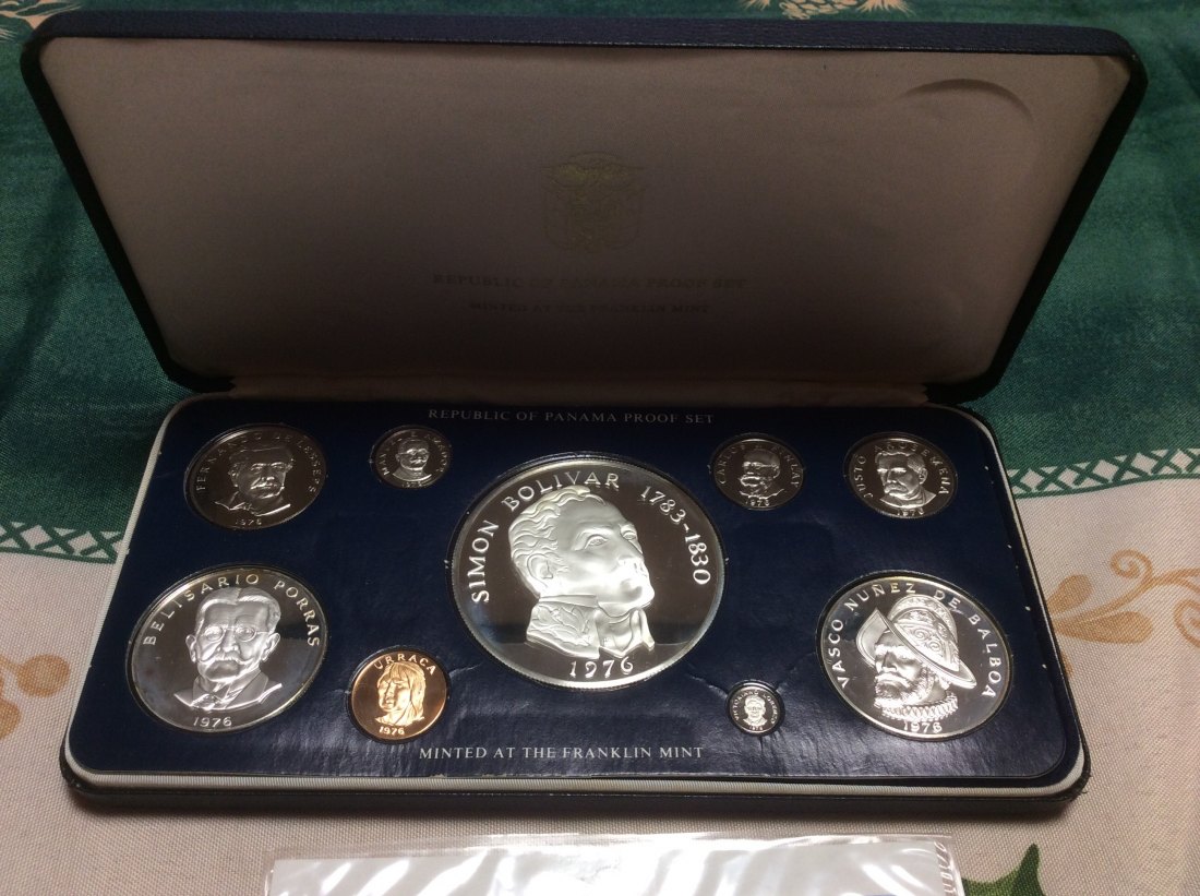 Panama Proof Set 1976 in Silber ca. 5,7 Unzen 925er Sterlingsilber mit Papieren in Etui