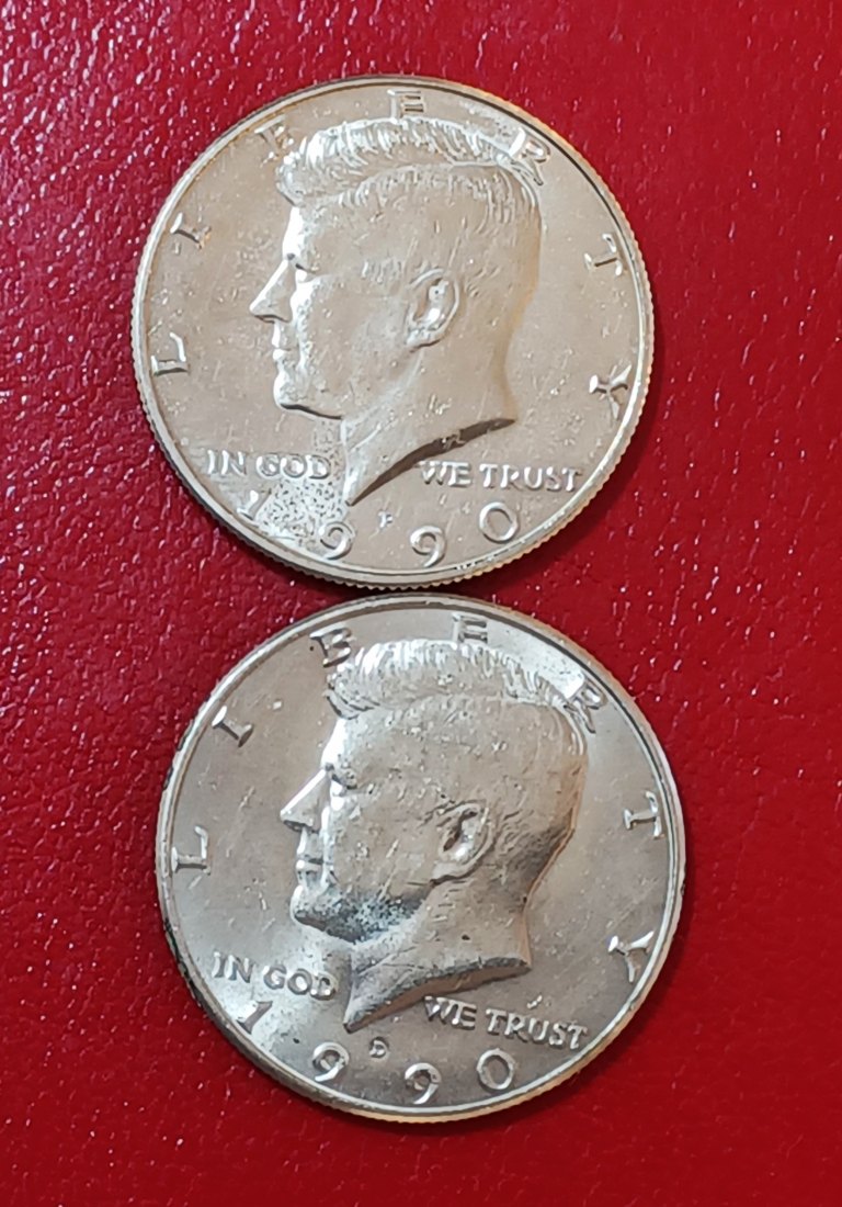  LOT OF 2 1990 United States Kennedy Half Dollar P & D   