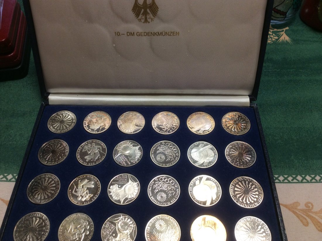 Deutschland 24 x  10 DM Gedenkmünzen Sammlung Olympische Spiele 1972 in Silber   