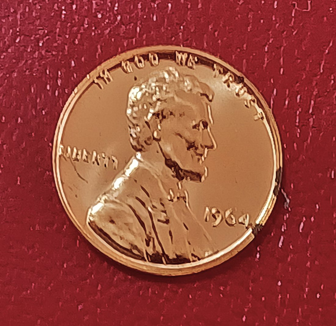  1964 PROOF United States Lincoln Memorial Bronze One Cent   
