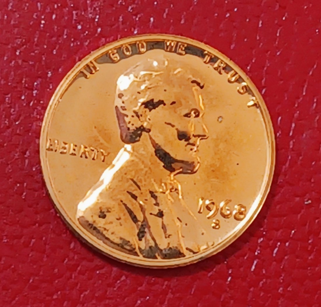  1968-S PROOF United States Lincoln Memorial Bronze One Cent   