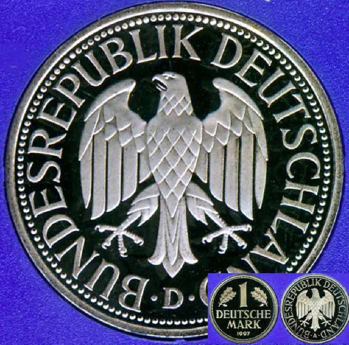  1998 D * 1 Deutsche Mark Polierte Platte PP, proof, top   