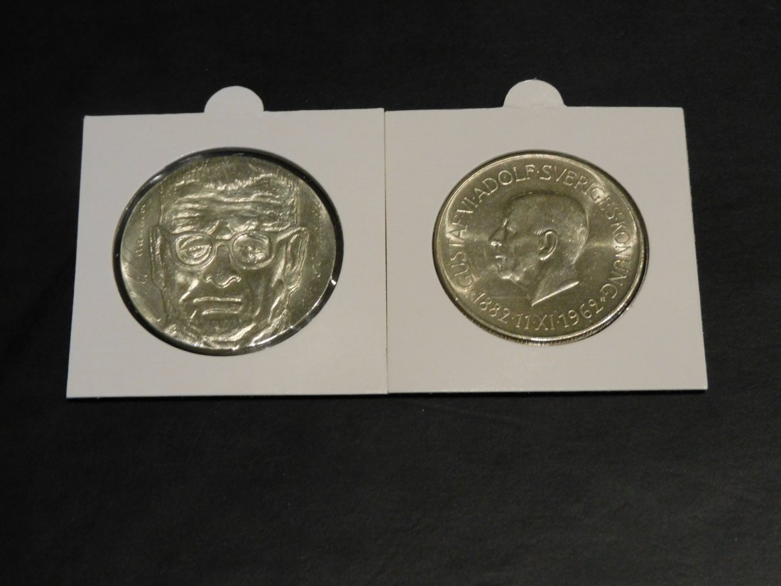 FINLAND 10 MARKKAA 1970-SWEDEN 5 KRONER 1962.GRADE-PLEASE SEE PHOTOS.