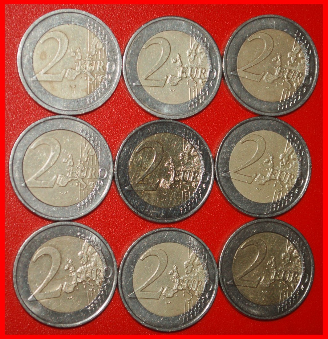  Ⰿ 9 GEDENKMÜNZEN: EUROPÄISCHE UNION ★ 2 EURO VERSCHIEDENE TYPEN 2004-2015! OHNE VORBEHALT!   