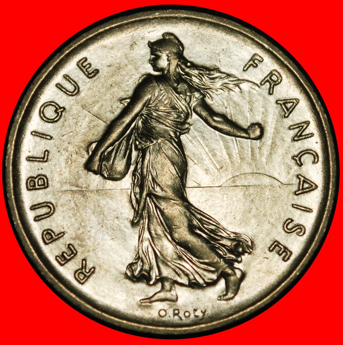  Ⰿ SUN (1960-2001):FRANCE★5 FRANCS 1995! SOWER ERROR! NOT SILVER! MINT LUSTRE★LOW START ★ NO RESERVE!   