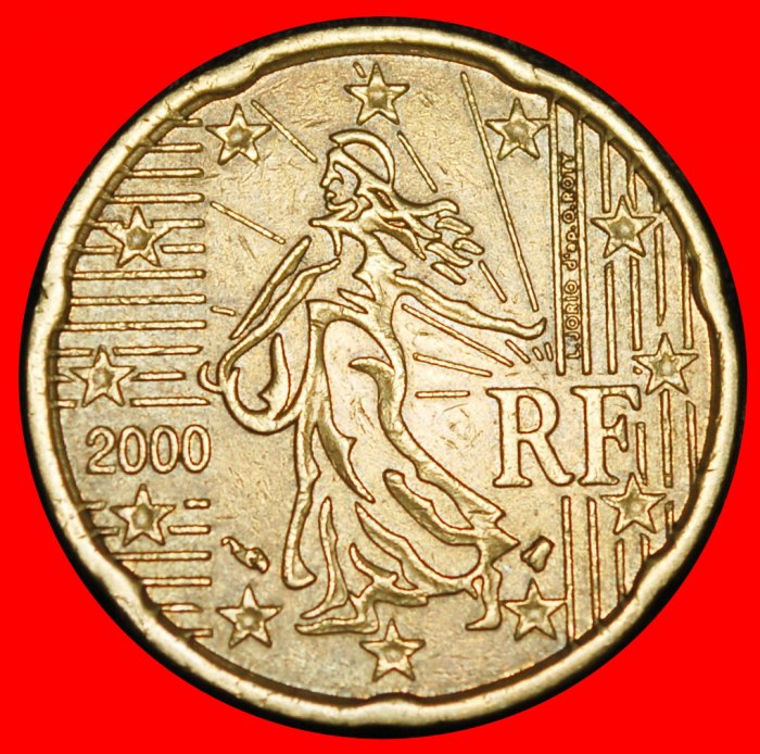 Ⰿ NORDIC GOLD (1999-2026): FRANCE ★ 20 EURO CENTS 2000 ERROR!★LOW START ★ NO RESERVE!
