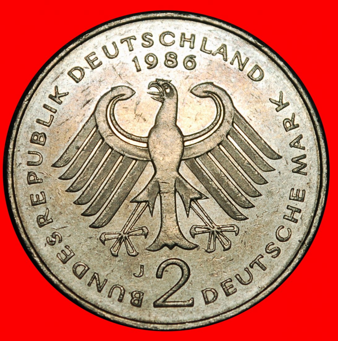  Ⰿ NICHT FORMEL 1 SCHUMACHER 1949-1979: DEUTSCHLAND ★ 2 MARK 1986J B r2! HAMBURG!★OHNE VORBEHALT!   