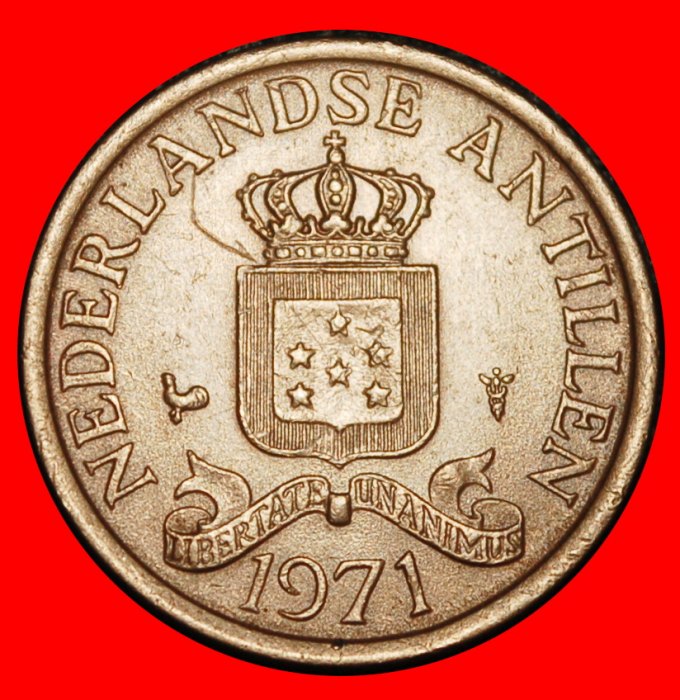  Ⰿ NIEDERLANDE MIT ARUBA (1970-1978): ANTILLEN ★1 CENT 1971 HAHN! JULIANA (1948-1980)★OHNE VORBEHALT!   