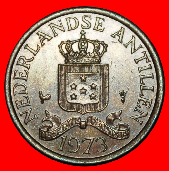 Ⰿ NIEDERLANDE MIT ARUBA (1970-1978): ANTILLEN ★1 CENT 1973 HAHN! JULIANA (1948-1980)★OHNE VORBEHALT!   