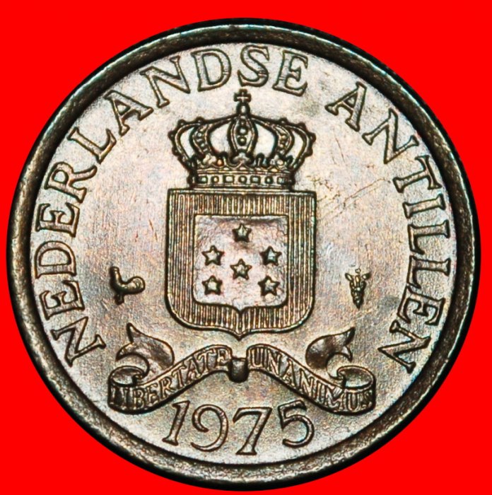 Ⰿ NIEDERLANDE MIT ARUBA (1970-1978): ANTILLEN ★1 CENT 1975 HAHN! JULIANA (1948-1980)★OHNE VORBEHALT!   