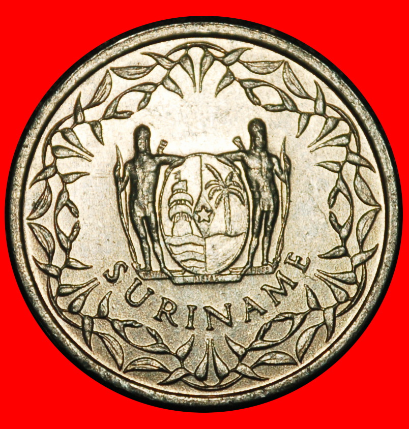  Ⰿ NETHERLANDS SHIP (1974-1986): SURINAME ★ 1 CENT 1977 COCK! UNC MINT LUSTRE★LOW START ★ NO RESERVE!   