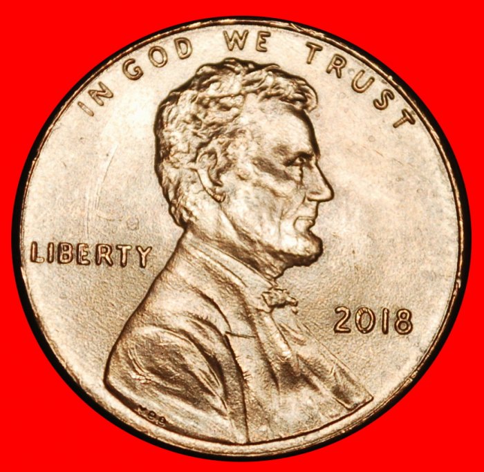 Ⰿ SHIELD (2010-2025): USA ★ 1 CENT 2018 UNC MINT LUSTRE! LINCOLN (1809-1865)★LOW START ★ NO RESERVE!