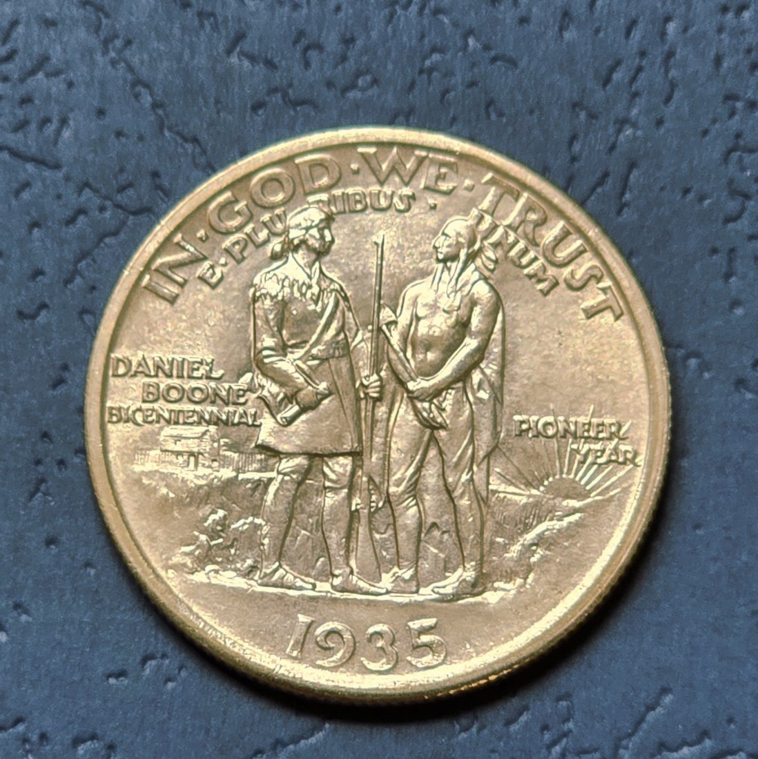  Half Dollar Commemorativ USA Sondermünze Boone 1935   