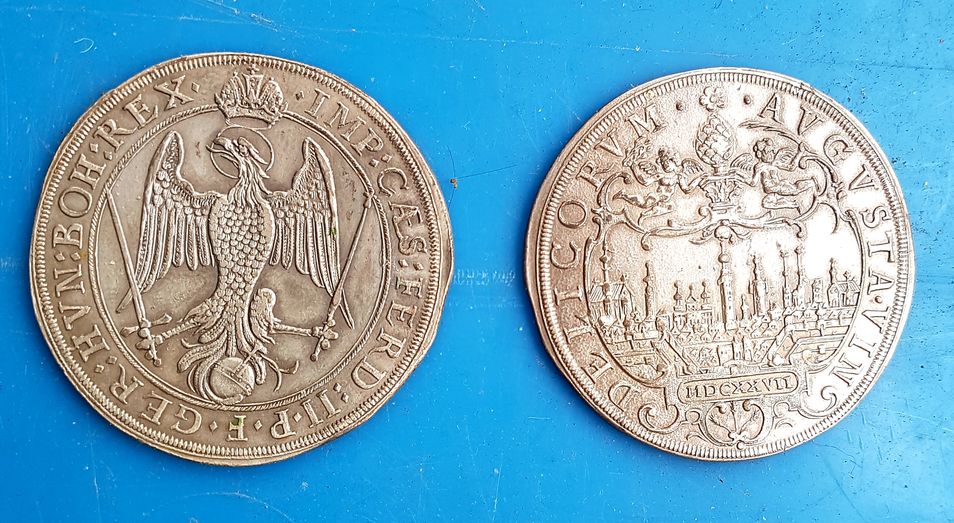 Augsburg 1627 Raritaet Klischee a.d. Taler Ferdinand II