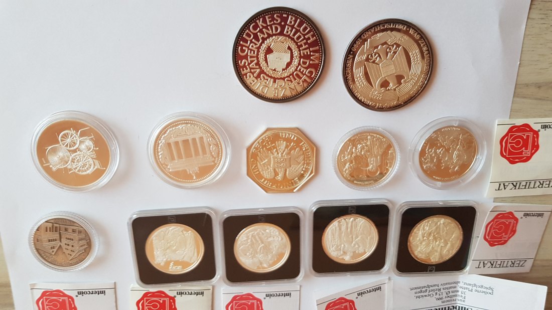  Silbermedaillen 12 Stück 210 g Feinsilber   